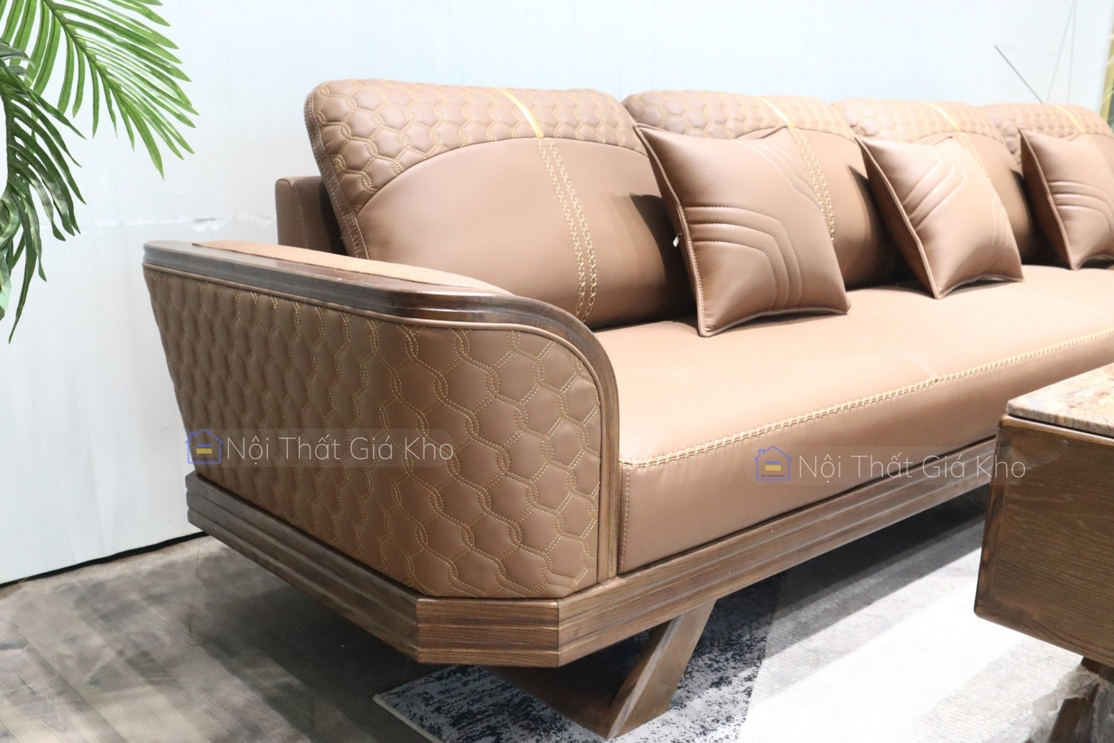 Ghế sofa gỗ góc L NTVT024