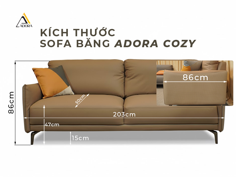 Sofa băng Adora Cozy