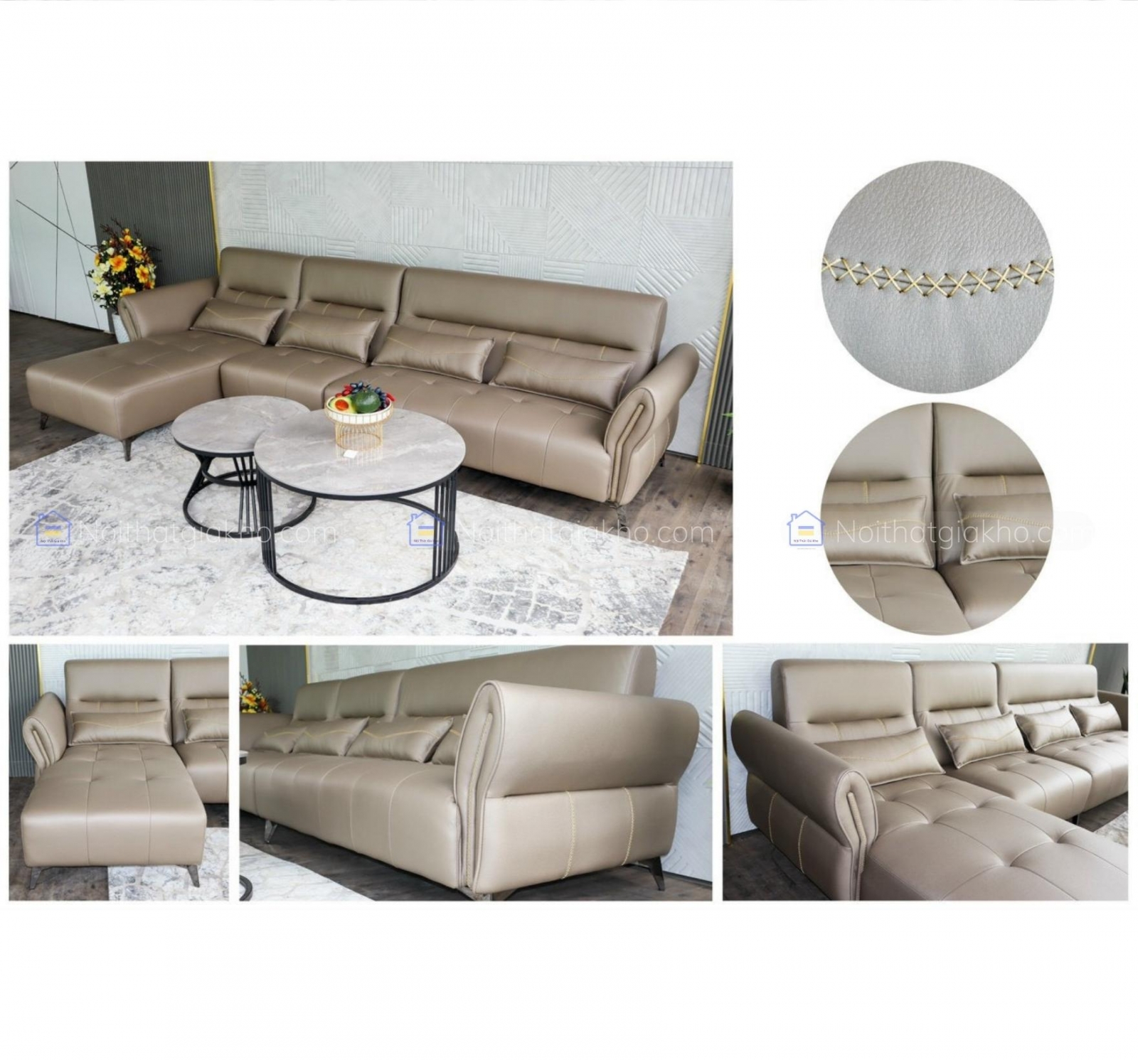 Sofa chữ L vải công nghệ 3mx1m6