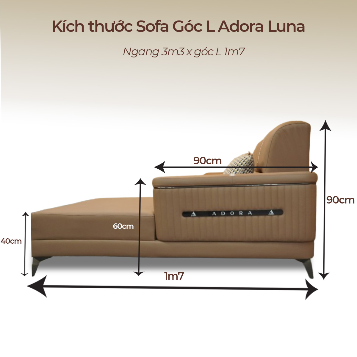Sofa góc L Adora Luna