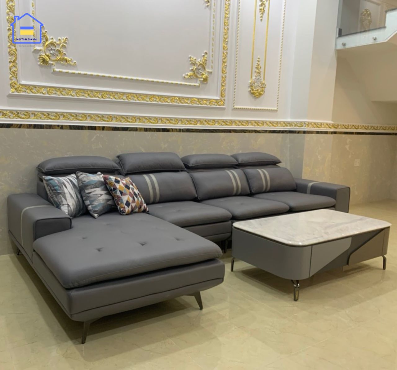 Sofa góc L vải công nghệ mới VCN1