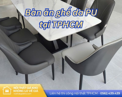 Bàn ăn ghế da PU tại TPHCM
