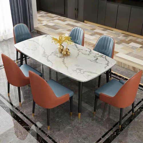 Bộ bàn ăn mặt đá cẩm thạch nhân tạo kèm ghế Monet - Bộ bàn ghế ăn