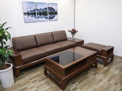 Ghế sofa gỗ sồi Nga mẫu mới nhất GK23