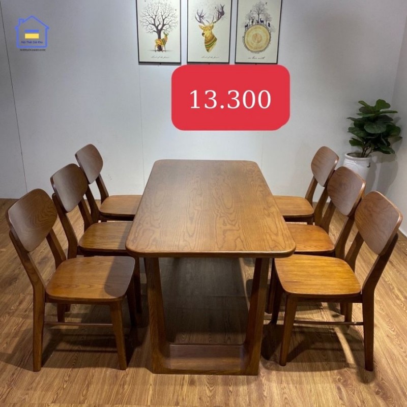 Bộ bàn ăn gỗ sồi hiện đại 6 ghế BAGS11