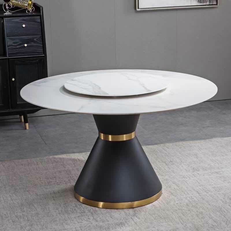 Bộ bàn ăn hai mặt đá tròn thông minh kết hợp ghế Loft