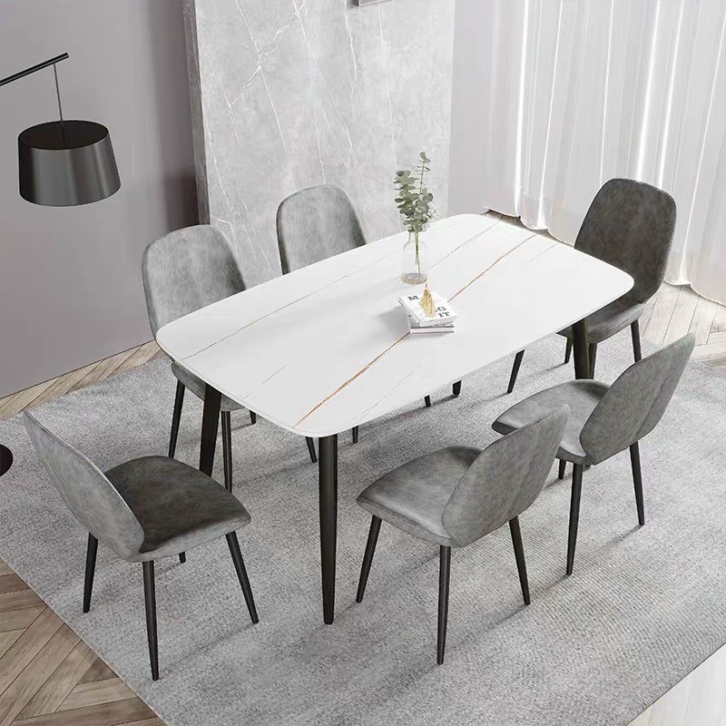 Bộ bàn ăn mặt đá phiến kèm ghế Nordic