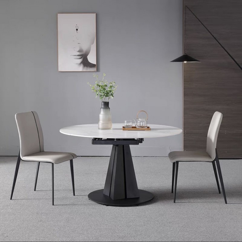 Bộ bàn ăn thông minh tròn xoay chữ nhật mặt đá Ceramic kèm ghế Vertical
