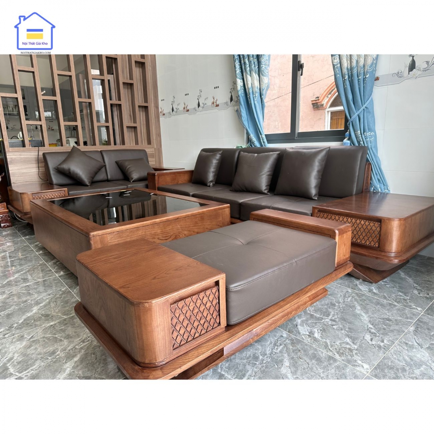 Ghế sofa gỗ sồi Nga cao cấp GK15