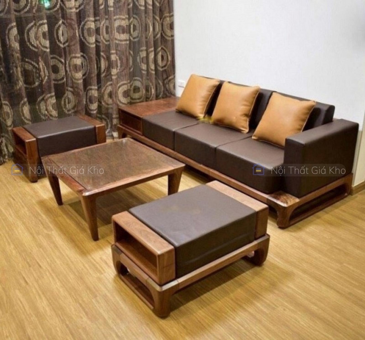 Ghế sofa gỗ sồi Nga đơn giản hiện đại GK18