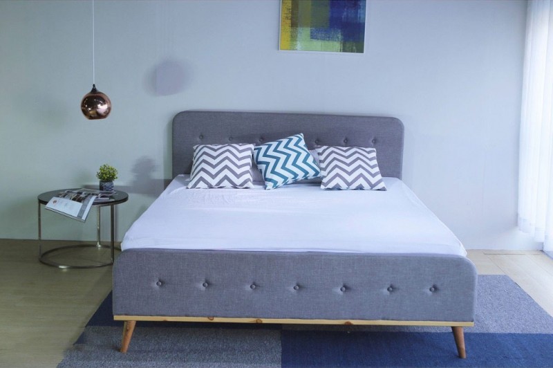 Giường ngủ hiện đại bọc vải Scandinavian Adora