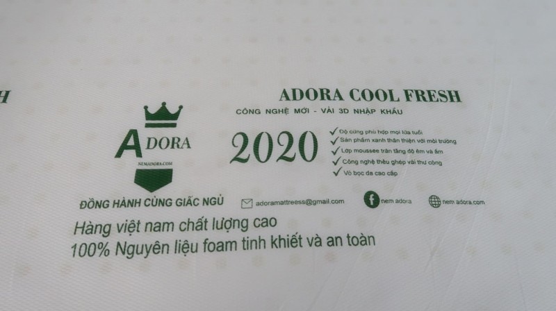 Nệm Foam Adora Cool Fresh 1m6x2mx10cm