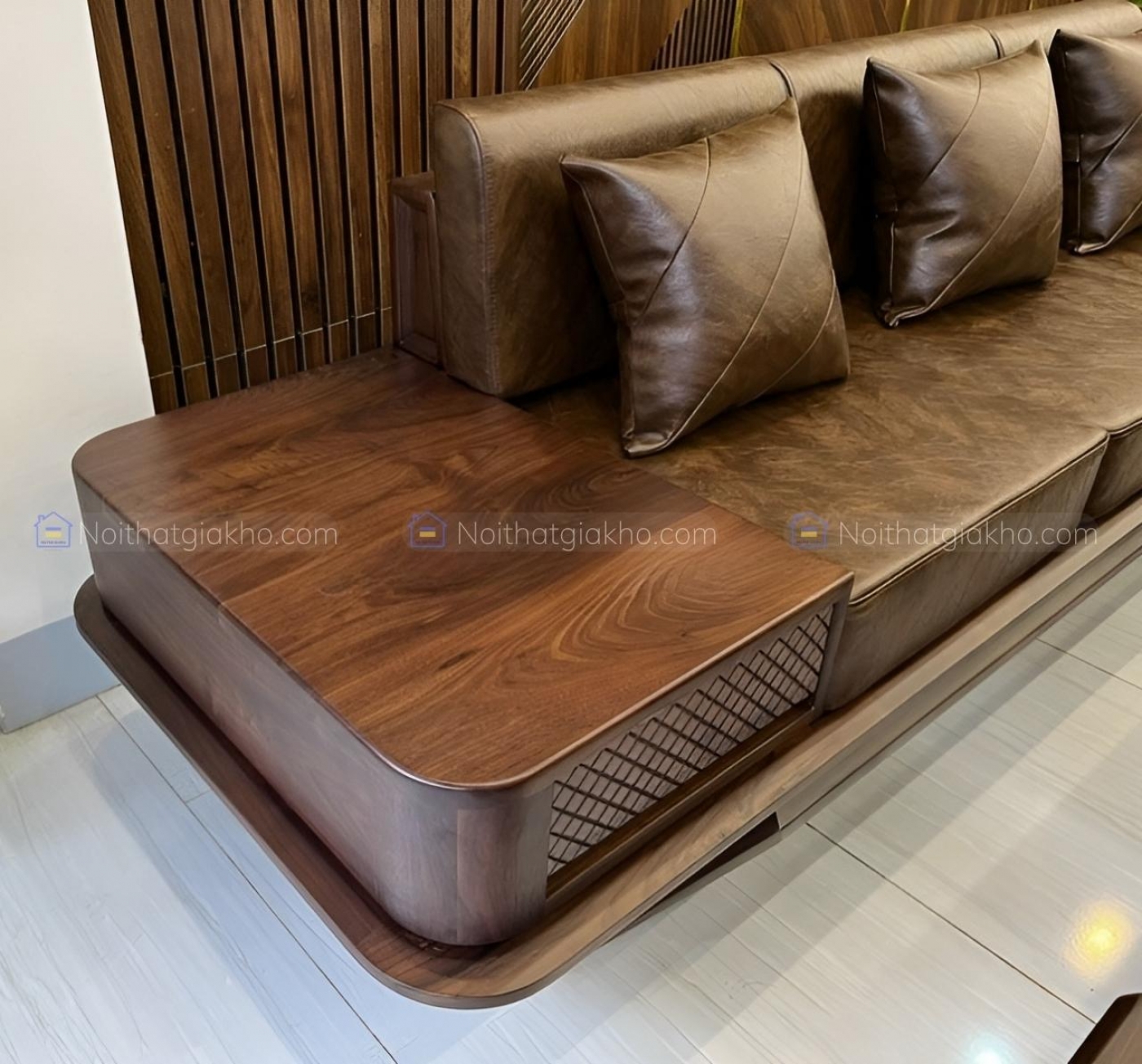 Sofa gỗ óc chó tự nhiên sang trọng GK43