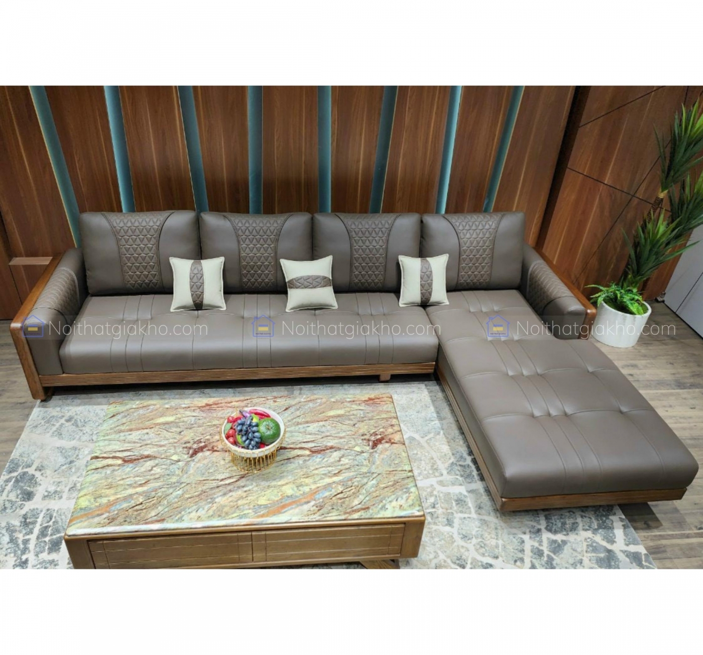 Sofa gỗ sồi sang trọng 3m1x1m8 NTVT010