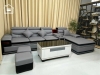 Sofa chữ L bọc da tẩy mực đẹp hiện đại GK04