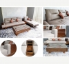 Sofa góc L gỗ sồi Nga 3m5x1m8