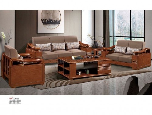 Sofa gỗ xoan đào phòng khách hiện đại GK963