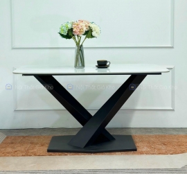 Bàn ăn mặt đá Ceramic chân chéo chữ X