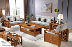 Bộ 3 ghế sofa gỗ xoan đào hiện đại GK318