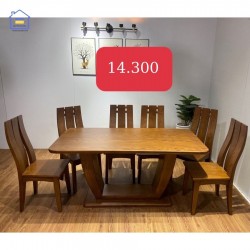 Bộ bàn ăn 6 ghế gỗ sồi cao cấp BAGS30