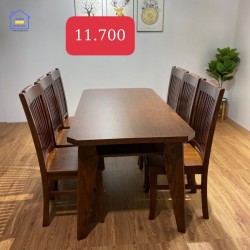 Bộ bàn ăn gỗ sồi 6 ghế giá rẻ BAGS26