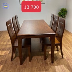 Bộ bàn ăn gỗ sồi hiện đại 6 ghế BAGS13