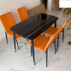 Bộ bàn ăn mặt đá cẩm thạch nhân tạo kết hợp ghế Zena