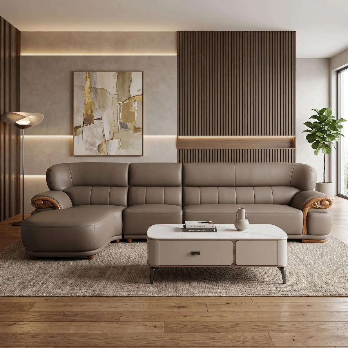 Sofa nhập khẩu gỗ mun AT01