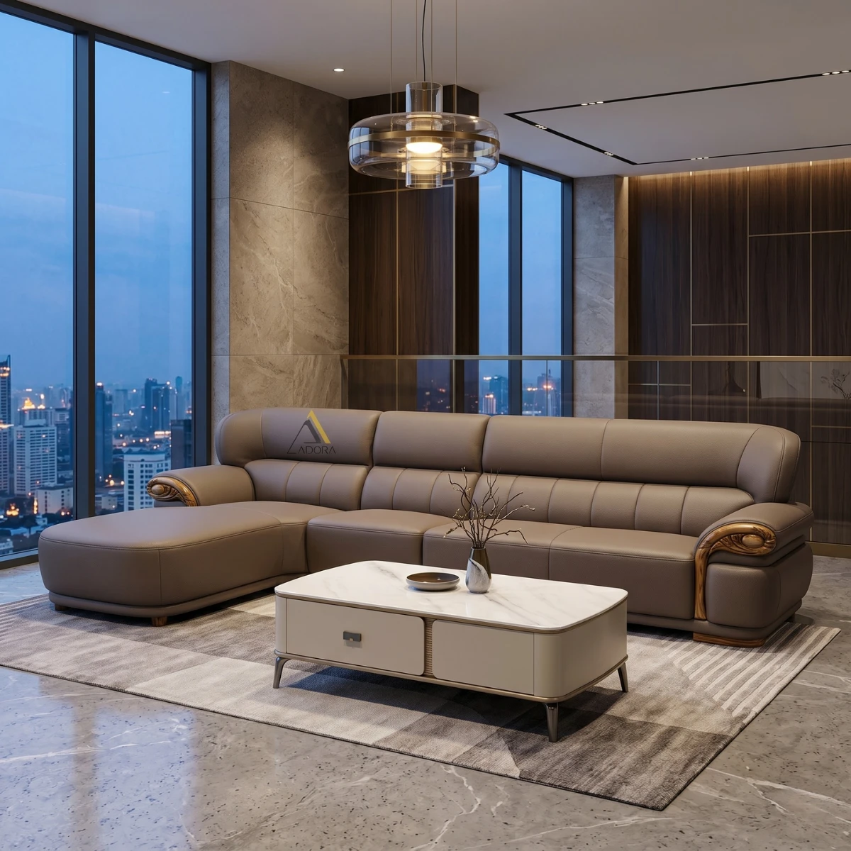 Sofa nhập khẩu gỗ mun AT01
