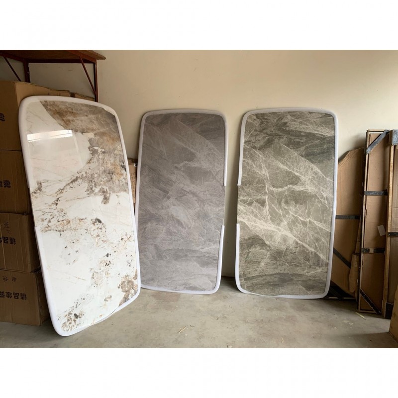 Bàn ăn đá Ceramic bóng chân chữ U kết hợp cùng ghế Molly