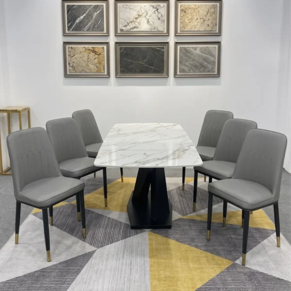 Bàn ăn mặt đá ceramic 6 ghế Adora Monet