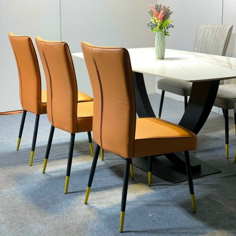 Bàn ăn mặt đá Ceramic chân U kèm ghế King