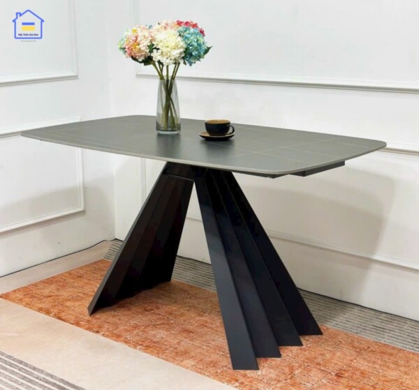 Bàn ăn mặt đá ceramic chân chữ A