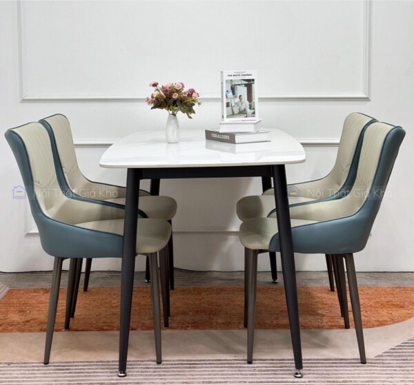 Bàn ăn mặt đá Ceramic chân côn giá rẻ