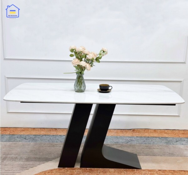 Bàn ăn mặt đá Ceramic chân IL
