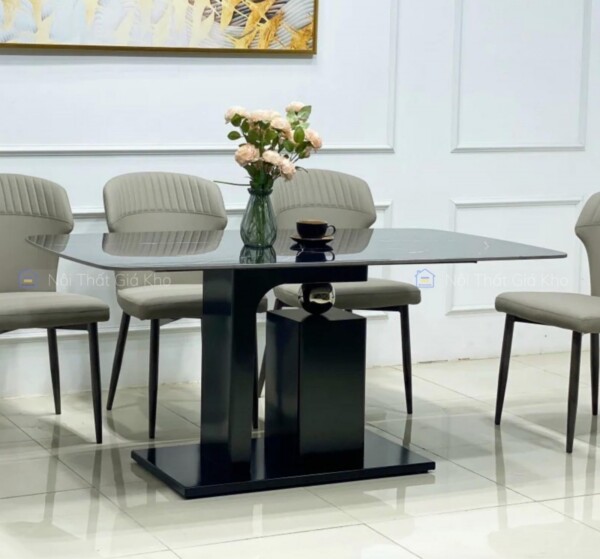Bàn ăn mặt đá chân hợp kim
