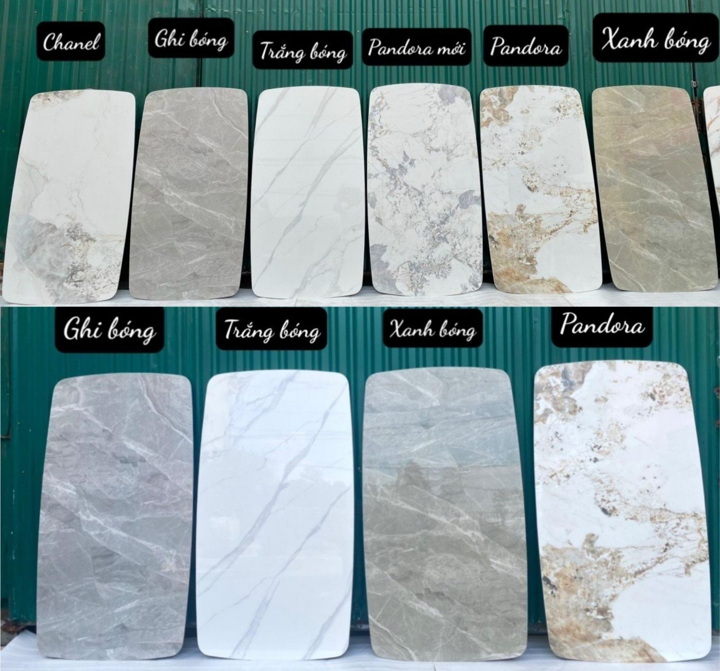 Bàn ăn mặt đá chân X cong 6 ghế Doris