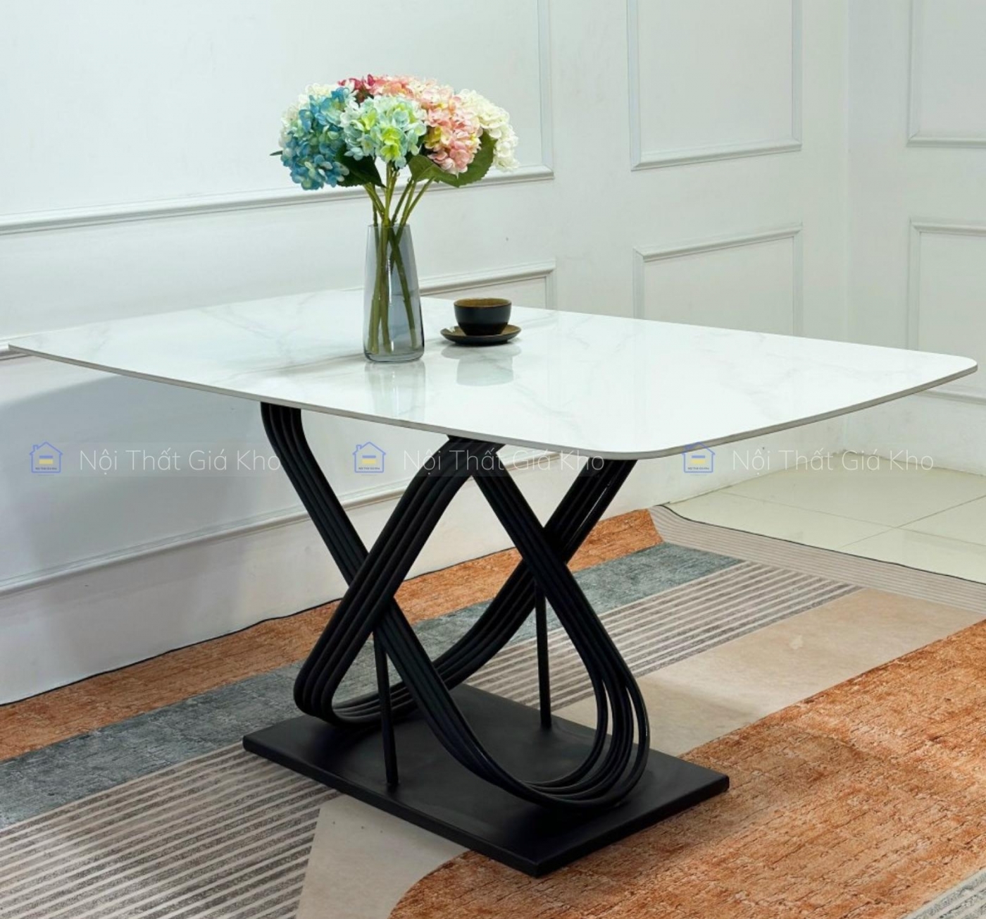 Bàn ăn mặt đá nhập khẩu 1m4, 1m6, 1m8