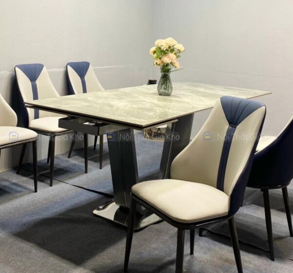 Bàn ăn mặt đá thông minh kéo dài 2 đầu