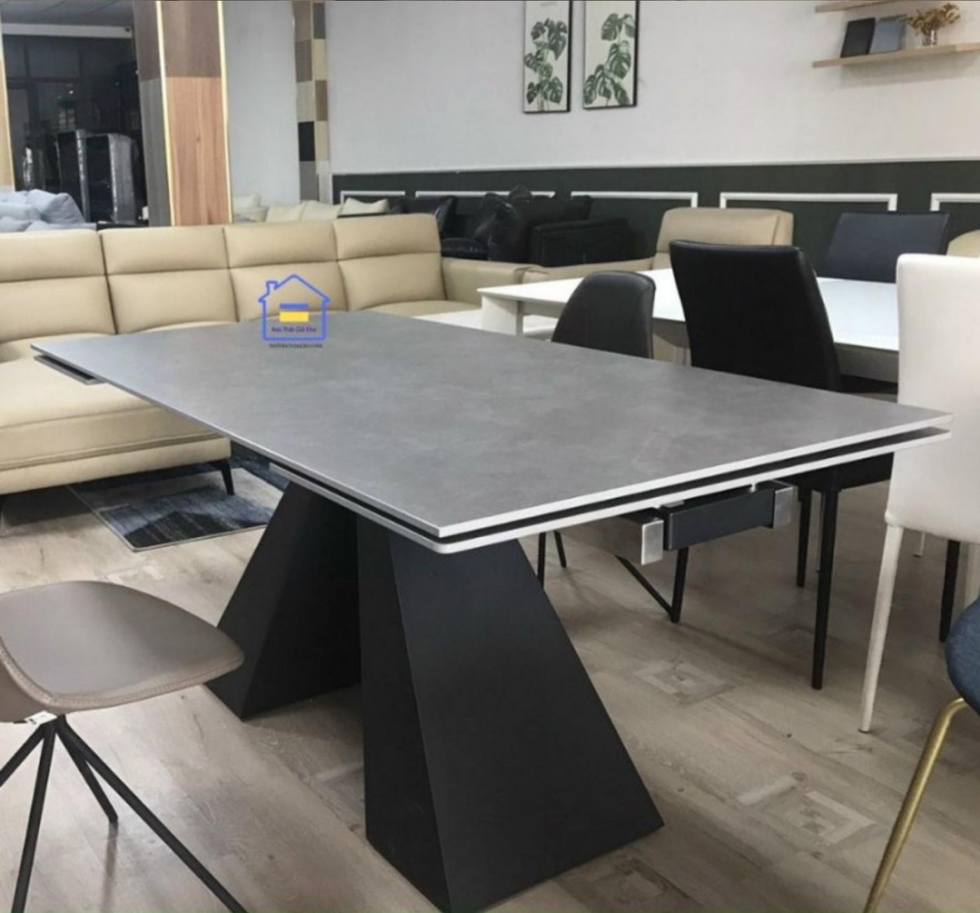 Bàn ăn thông minh đá Ceramic kéo dài 2 đầu 1m4-2m