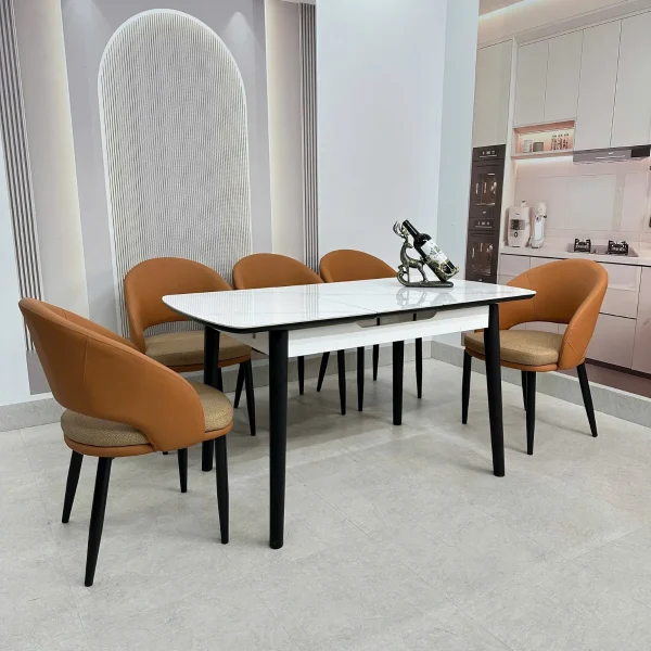 Bàn ăn thông minh mặt đá ceramic kéo dài