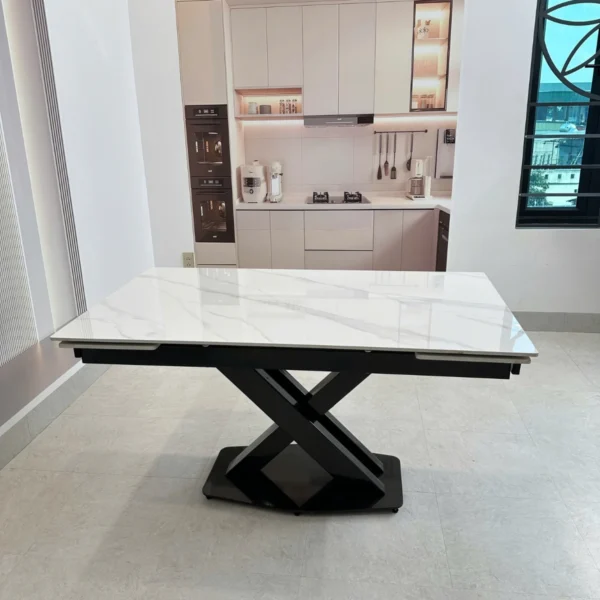 Bàn ăn thông minh mặt đá ceramic kéo dài 2 đầu