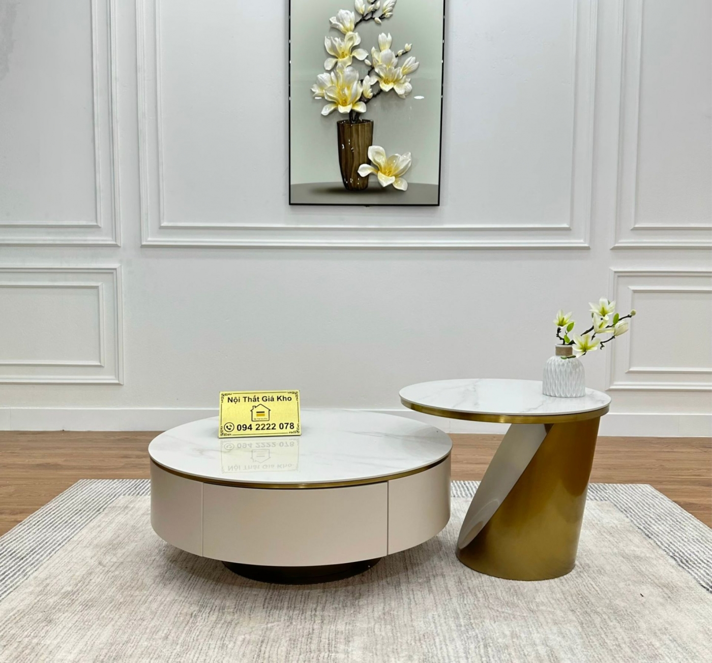 Bàn sofa hai mặt đá GK43