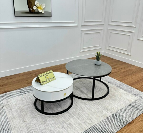 Bàn sofa mặt đá đôi GK39