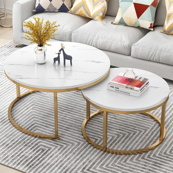 Bàn trà đôi 2 mặt đá cao cấp