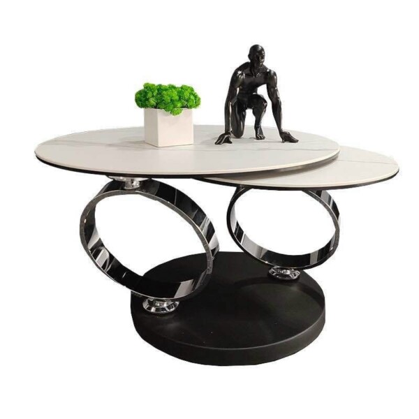 Bàn trà xoay 2 mặt đá