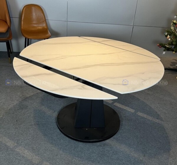 Bàn ăn tròn xoay thông minh nhập khẩu mặt đá Ceramic
