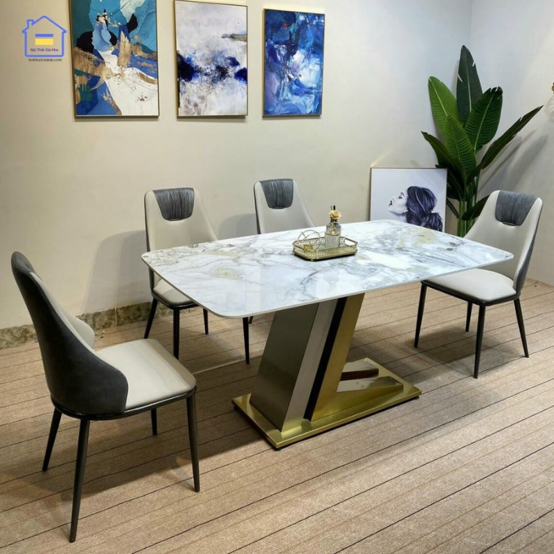 Bộ bàn ăn chân IL kết hợp cùng ghế Spot