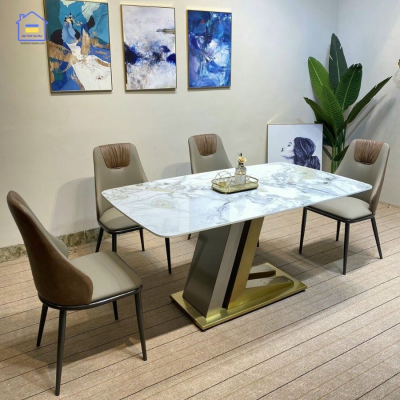 Bộ bàn ăn chân IL kết hợp cùng ghế Spot