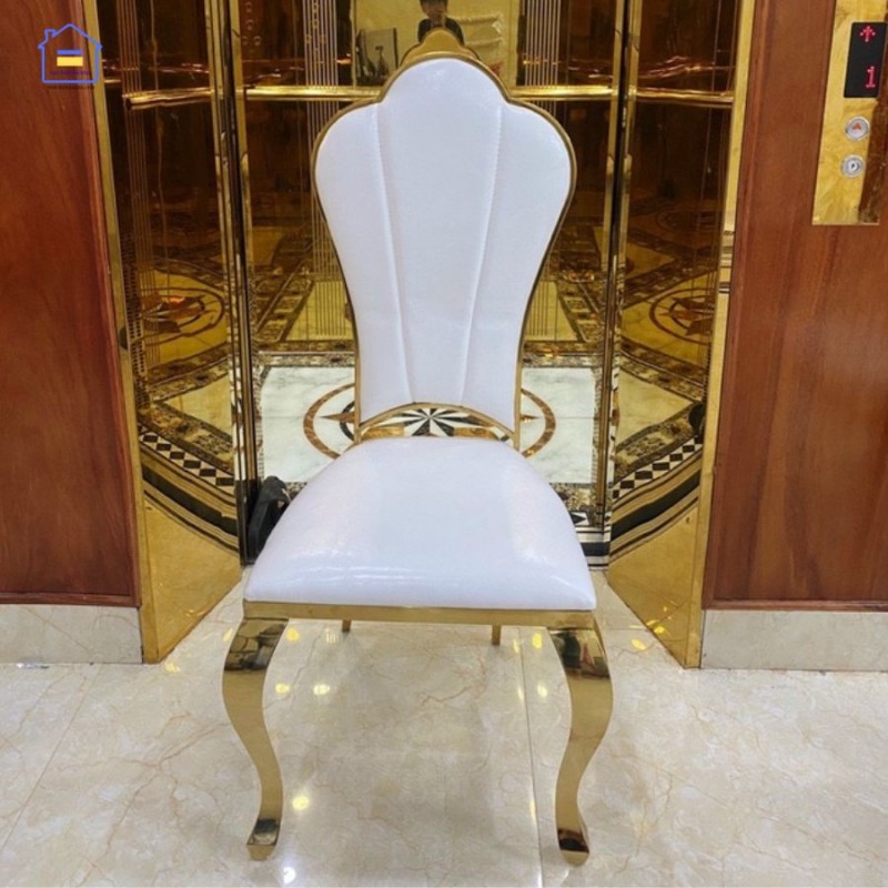 Bộ bàn ăn cổ điển ghế hoa mai mạ vàng